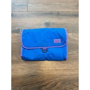 Vintage Sassaby Hanging Toiletry Bag Colorblock Blue Pink Teal Travel Organizer